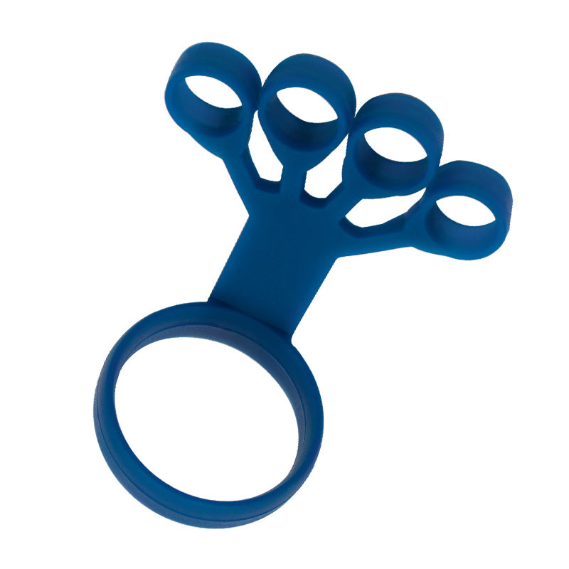 Blue Silicone Wrist Stretcher Finger Exercise Trainer Finger Tension Circle Five Fingers