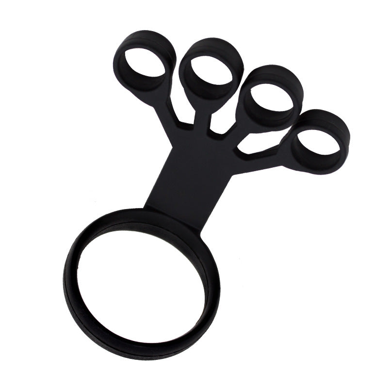 Black Silicone Wrist Stretcher Finger Exercise Trainer Finger Tension Circle Five Fingers