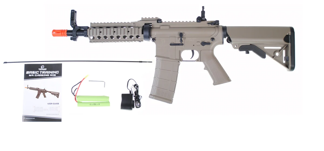 Airsoft Tippmann M4 Basic Training AEG Rifle Set Dark Earth Tan