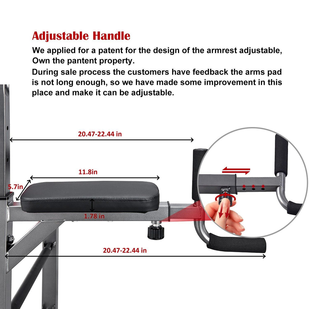 RELIFE Power Tower Dip Station Pull up Bar for Home Gym Strength Training 330Lbs