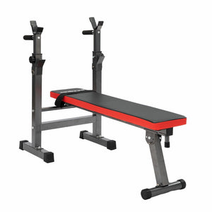 Adjustable Weight Bench Folding Bench Press W/Barbell Rack Full Body Workout