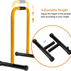Dip Station Heavy Duty Dip Bar Stand Fitness Workout Adjustable Parallel Bars