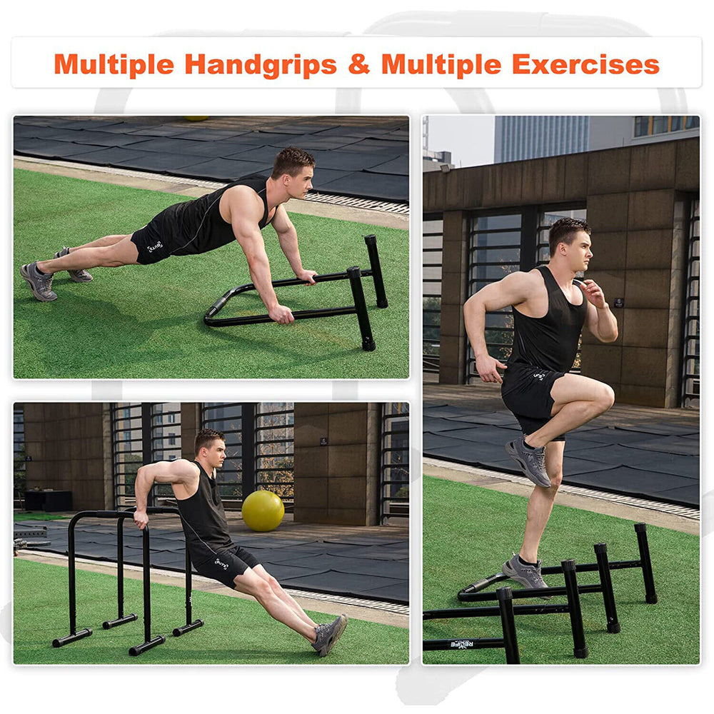 Dip Station Heavy Duty Dip Bar Stand Fitness Workout Adjustable Parallel Bars