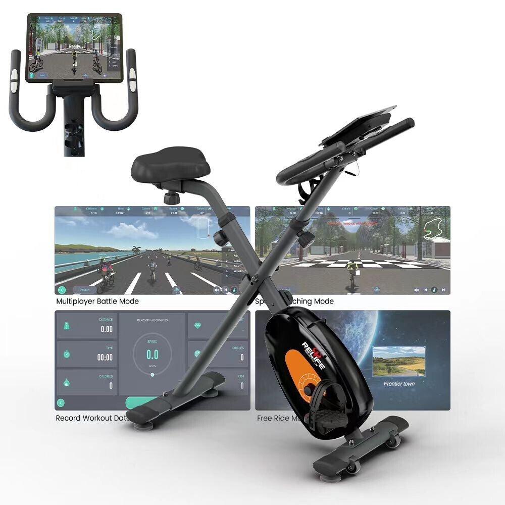 Foldable Exercise Bike Smart Stationary Cycling Bicycle for Home Fitness