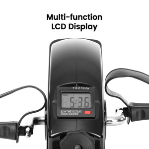 Under Desk Mini Exercise Bike with LCD Portable Pedal Exerciser Office Fitness