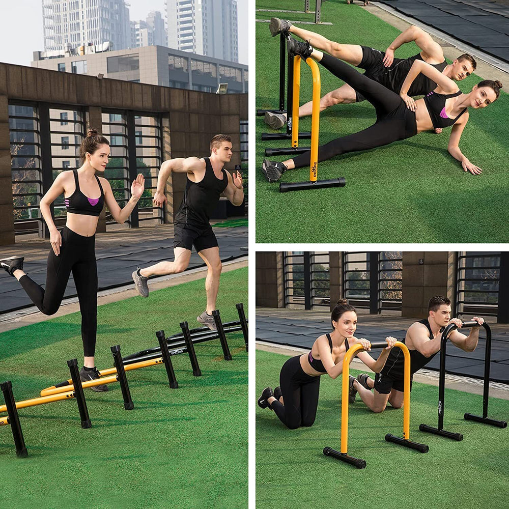Dip Station Heavy Duty Dip Bar Stand Fitness Workout Adjustable Parallel Bars