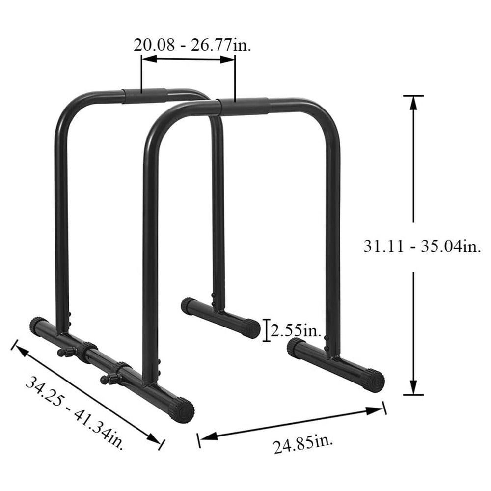 Dip Station Heavy Duty Dip Bar Stand Fitness Workout Adjustable Parallel Bars