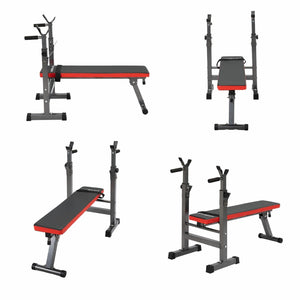 Adjustable Weight Bench Folding Bench Press W/Barbell Rack Full Body Workout