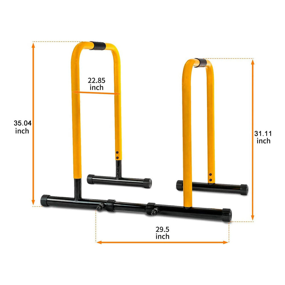 Dip Station Heavy Duty Dip Bar Stand Fitness Workout Adjustable Parallel Bars