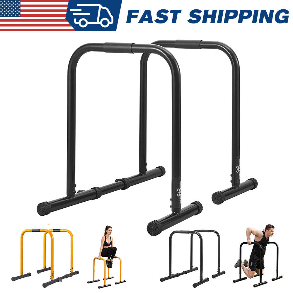 Dip Station Heavy Duty Dip Bar Stand Fitness Workout Adjustable Parallel Bars