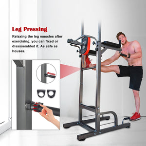RELIFE Power Tower Dip Station Pull up Bar for Home Gym Strength Training 330Lbs