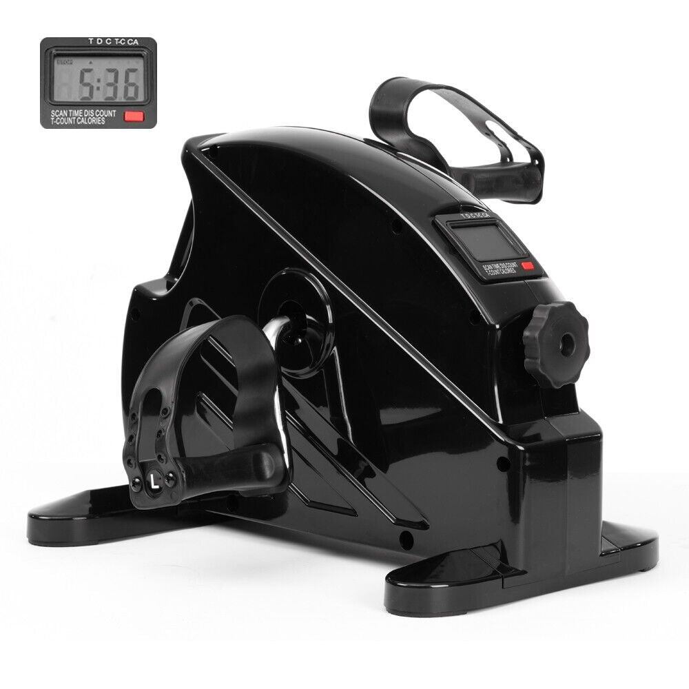 Under Desk Mini Exercise Bike with LCD Portable Pedal Exerciser Office Fitness