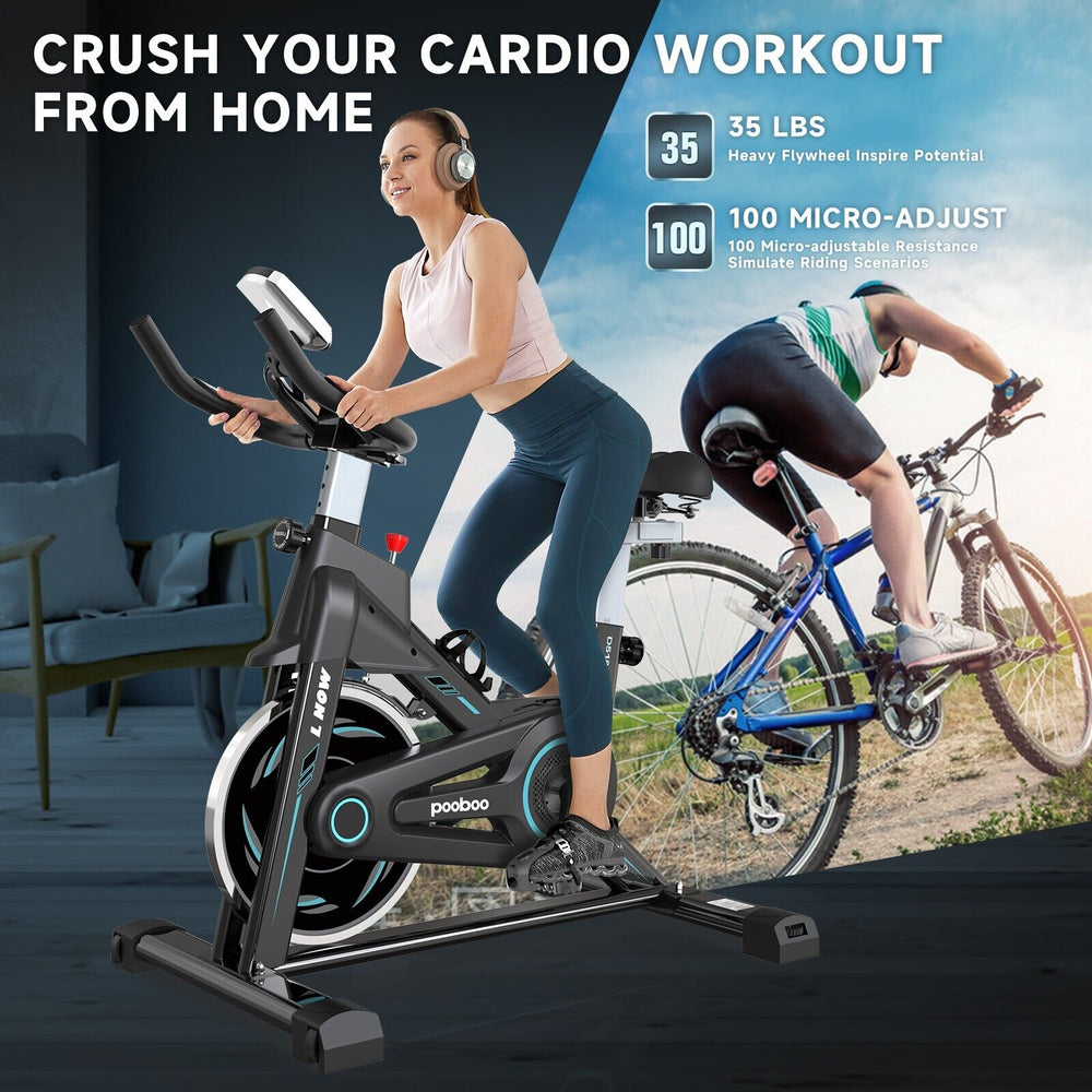 Pooboo Indoor Cycling Bike Stationary Exercise Bike Home Cardio Workout Machine