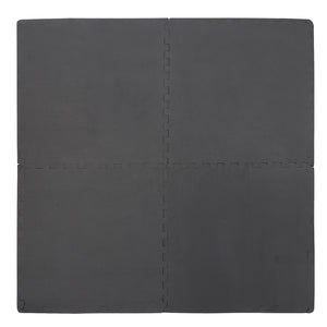 12 Pieces Puzzle Exercise Floor Mats Workout Gym Equipment Mat Black 24''×24''
