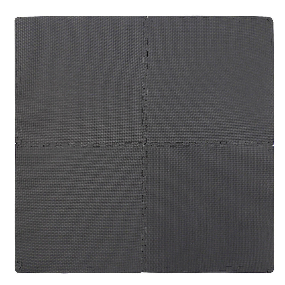 12 Pieces Puzzle Exercise Floor Mats Workout Gym Equipment Mat Black 24''×24''