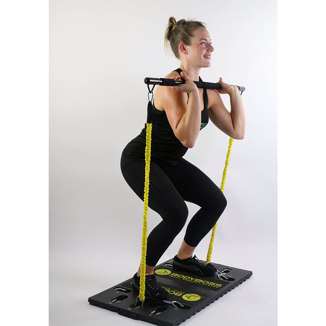 Bodyboss 2.0 Portable Home Gym System (2 Pack) -Resistance Bar, Handles- Bundle