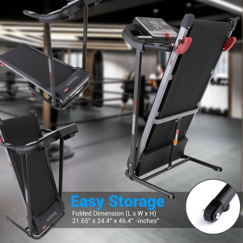 Serenelife Folding Treadmill Motorized Running Machine 3''LCD Display