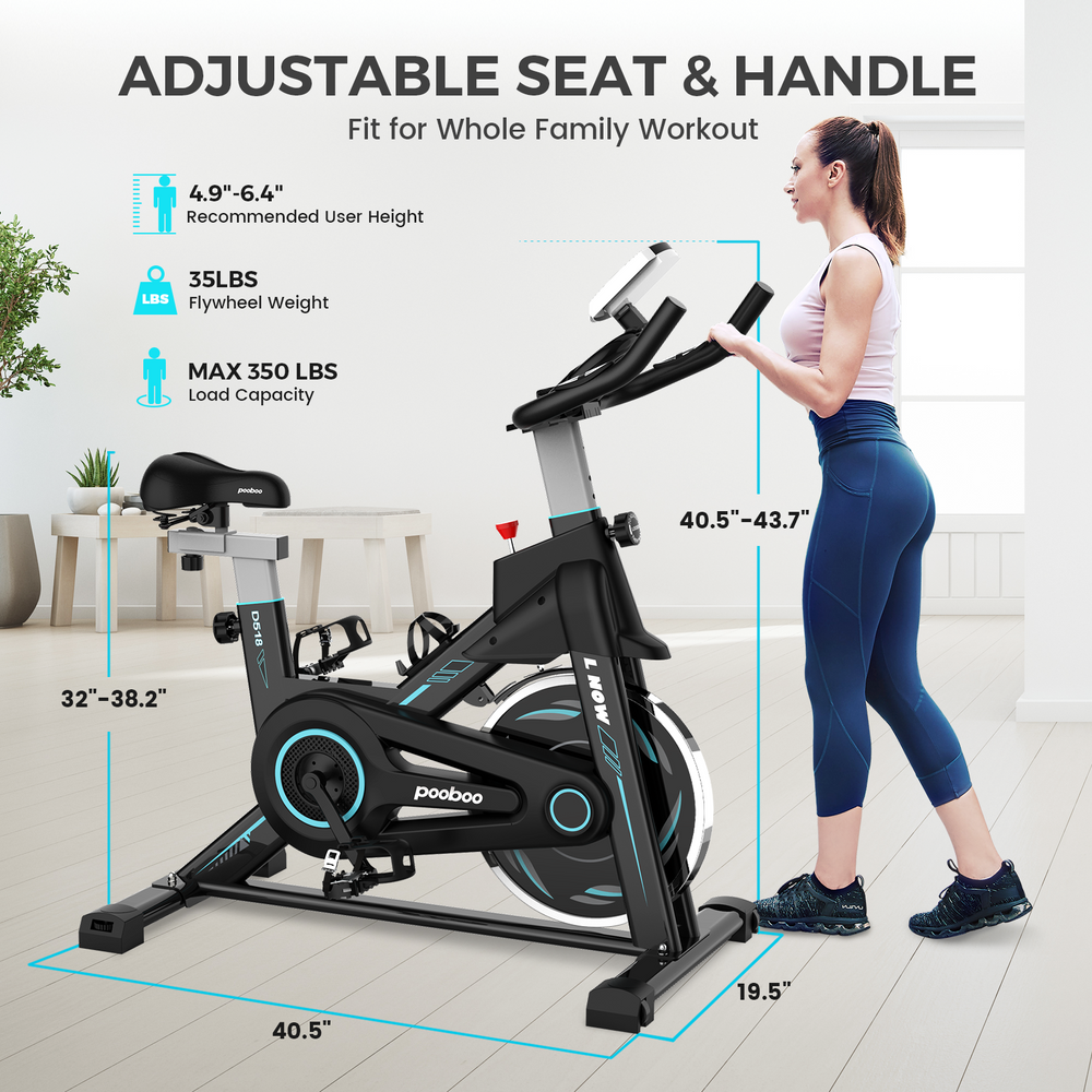 Pooboo Indoor Cycling Bike Stationary Exercise Bike Home Cardio Workout Machine
