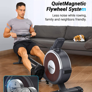 Rowing Machine, MERACH Bluetooth Magnetic Rower Machine with Dual Slide Rail, 16