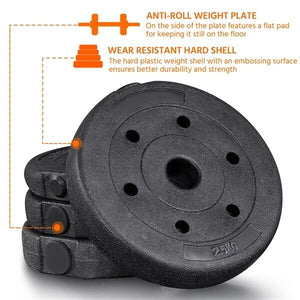 Dumbbell Weight Set 66 LB Adjustable Cap Gym Home Barbell Plates Body Workout