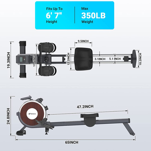 Rowing Machine, MERACH Bluetooth Magnetic Rower Machine with Dual Slide Rail, 16