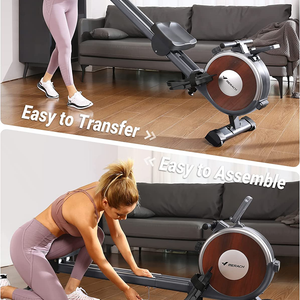 Rowing Machine, MERACH Bluetooth Magnetic Rower Machine with Dual Slide Rail, 16