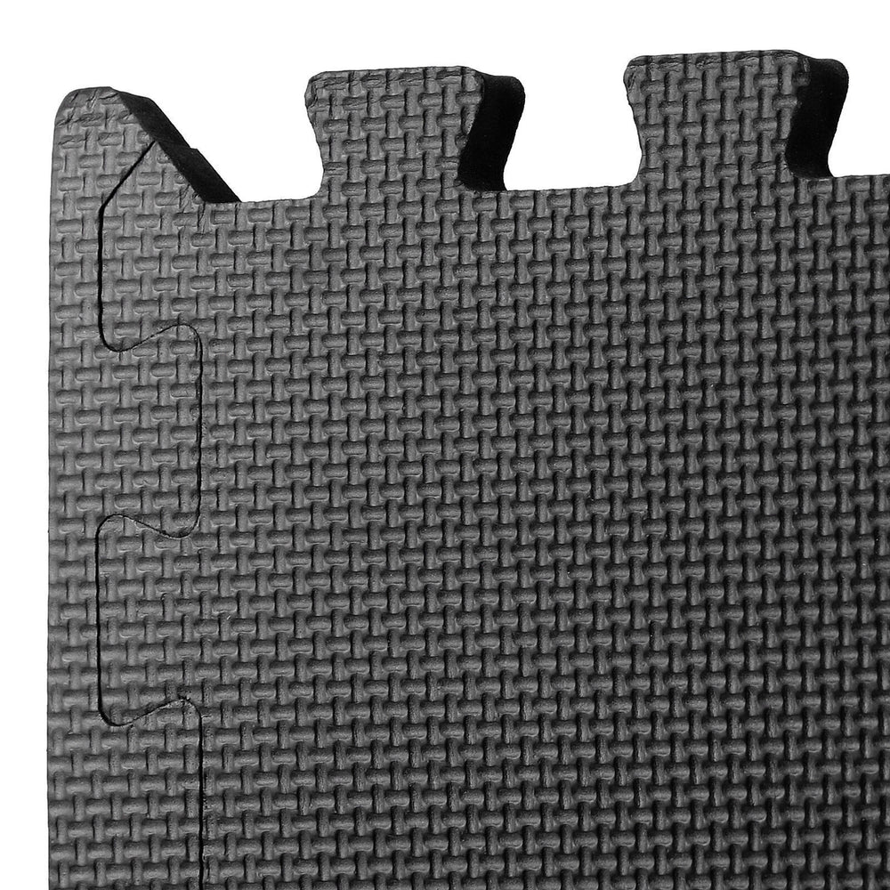 12 Pieces Puzzle Exercise Floor Mats Workout Gym Equipment Mat Black 24''×24''