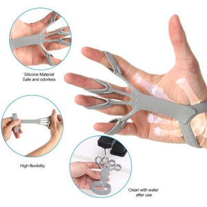Gray Silicone Wrist Stretcher Finger Exercise Trainer Finger Tension Circle Five Fingers