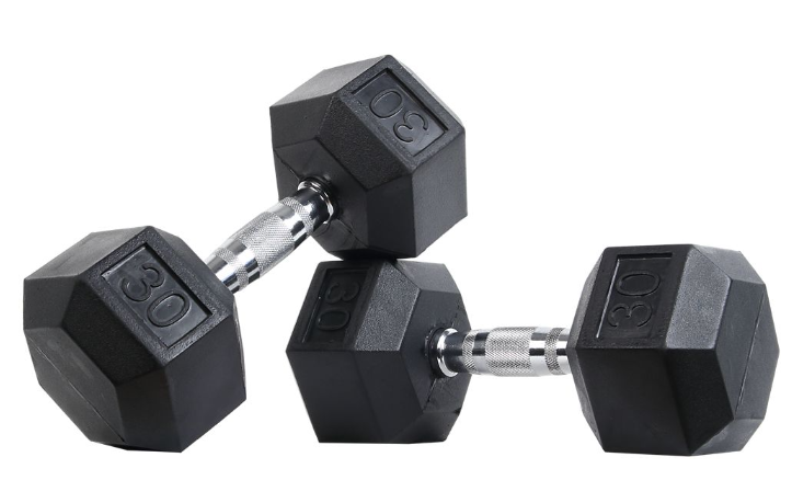 30lbs Dumbell Hex with Ergo Handles Pair