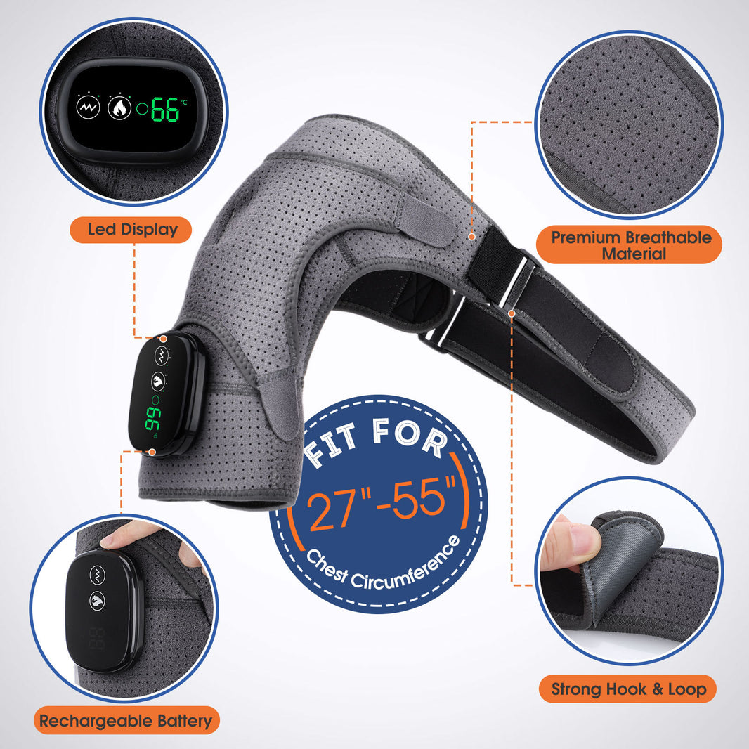 New Electric Heating Vibration Massage Heating Shoulder Pads Charging Shoulder And Neck Joints Warm Elderly Health Care Protective Gear