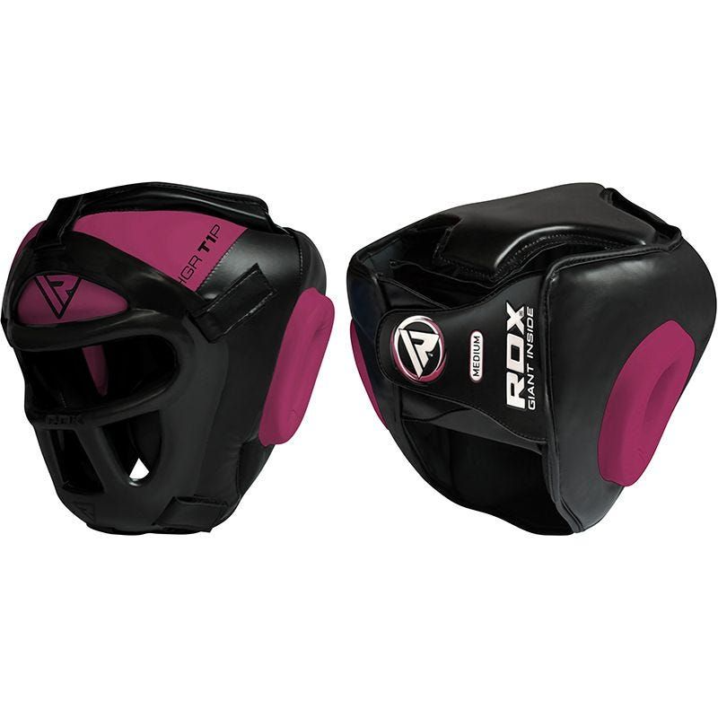 T1 PINK HEAD GUARD WITH FACE CAGE by RDX