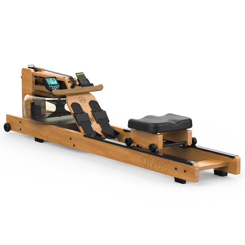 Alves Oak Wood Water Resistance Rowing Machine With Digital Display