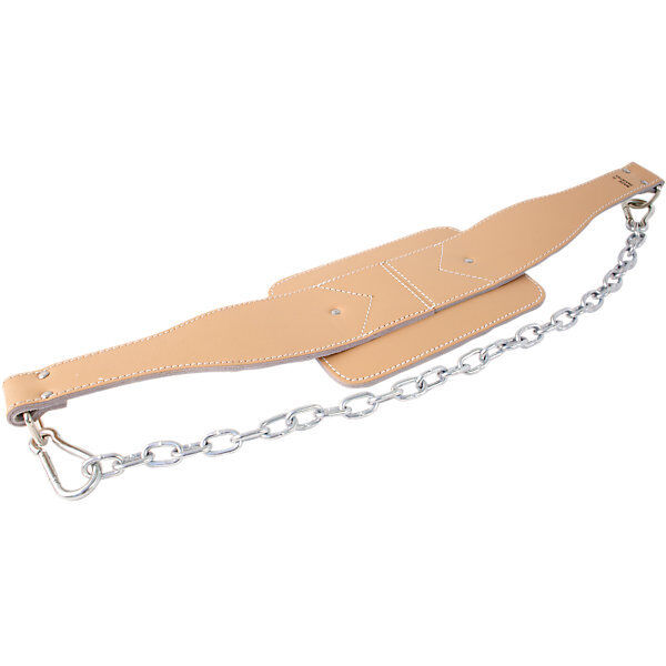Heavy-Duty Leather Dip Belt with Chain