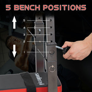 Adjustable Weight Bench Folding Bench Press W/Barbell Rack Full Body Workout