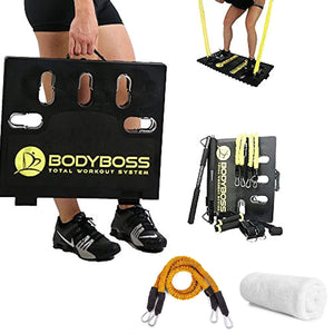 Bodyboss 2.0 Portable Home Gym System (2 Pack) -Resistance Bar, Handles- Bundle